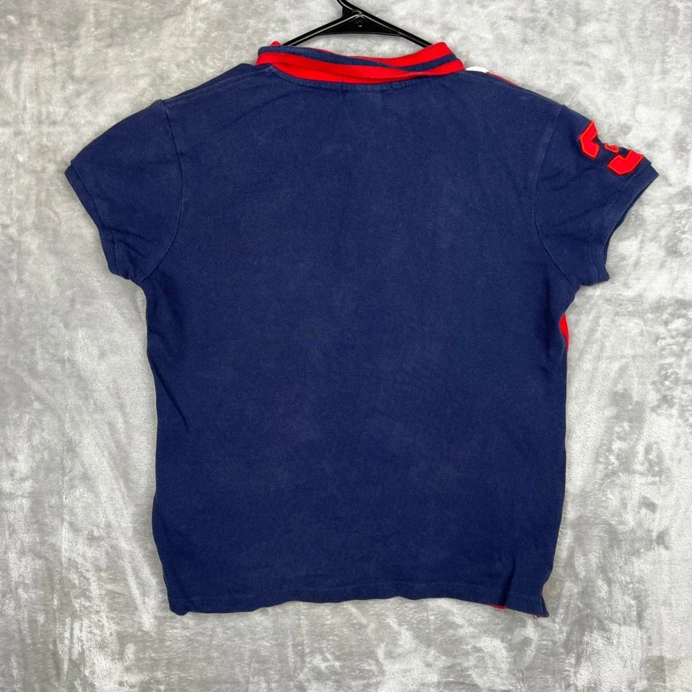 Kids Ralph‎ Lauren Polo Shirt XL Blue Red White Colorblock Big Pony Logo